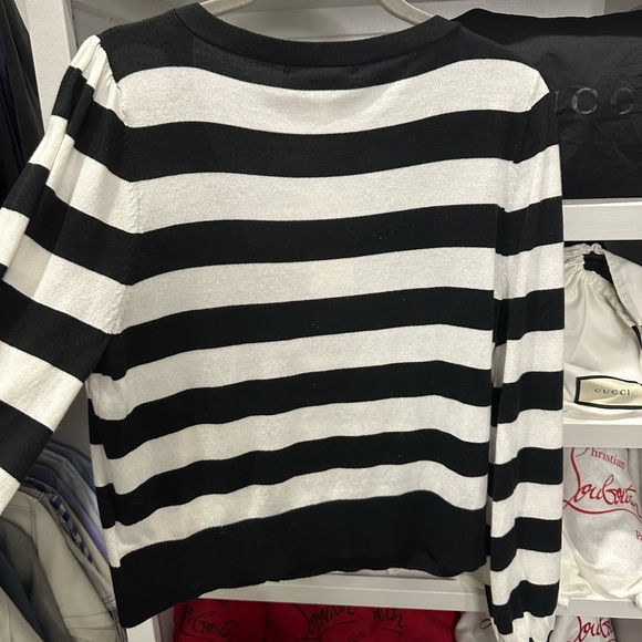 NWT 🩷 Michael Michael Kors Black and White button up sweater /cardigan - L - Picture 3 of 8